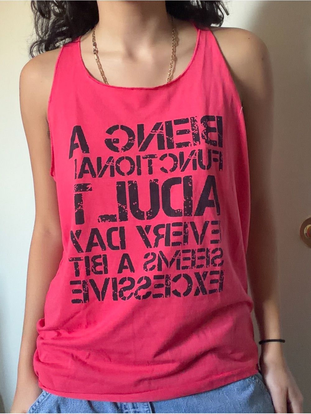 Bright Pink Graphic Tank Top - Women's Sleeveless Tee